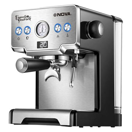 اسپرسوساز 1700 میلیلیتری نوا مدل NOVA NCM-128EXPS، مناسب تهیه اسپرسو، کافه لاته، موکا، کاپوچینو و ماکیاتو، دارای 1 عدد نازل قهو