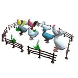 فیگور مدل مرغ و خروس مجموعه 20 عددی