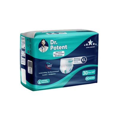 پوشک شورتی بزرگسال دکتر پوتنت مدل اولترا کامفورت سایز XL بسته 30 عددی