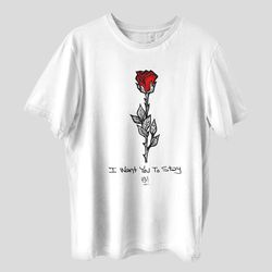 تی شرت آستین کوتاه مردانه مدل عاشقانه گل رز کد mo235