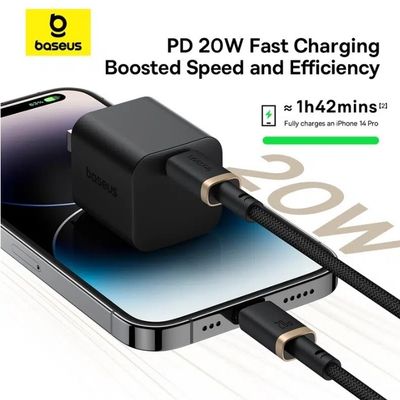 کابل تبدیل USB-C به لایتنینگ باسئوس مدل Dura Series 20W طول 1 متر