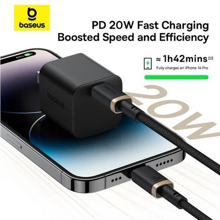 کابل تبدیل USB-C به لایتنینگ باسئوس مدل Dura Series 20W طول 1 متر