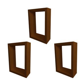 شلف دیواری مدل مستطیل کد 128 مجموعه 3 عددی