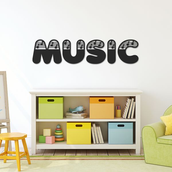 استیکر ناویا طرح MUSIC مدل چوبی مجموعه 5 عددی