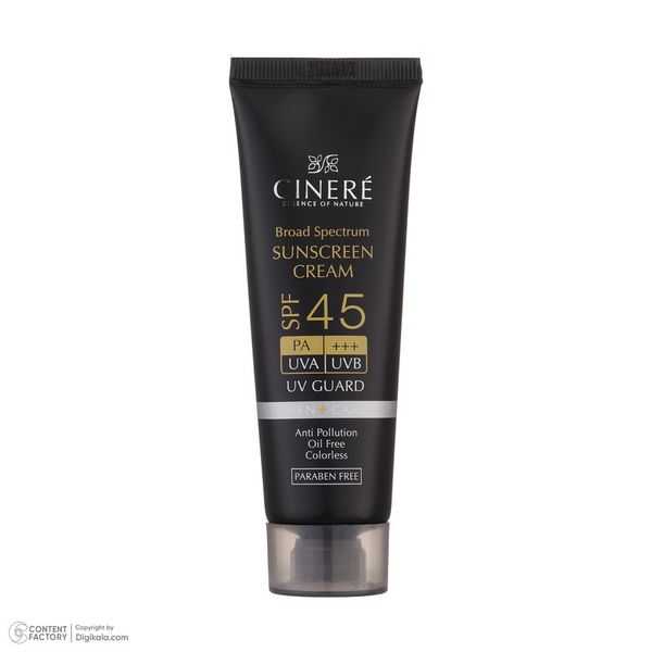 کرم ضدآفتاب آقایان SPF45 سینره، حجم 50 میلی‌لیتر
