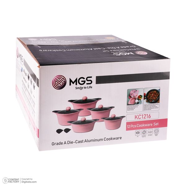 سرویس تابه و قابلمه گرانیتی 12 پارچه ام جی اس مدل KC1216