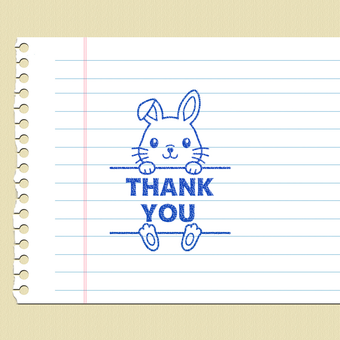 مهر تشویقی انگلیسی - thanks خرگوش