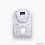 پیراهن مردانه راه‌راه ریز آبی-سفید-صورتی پارچه آرو