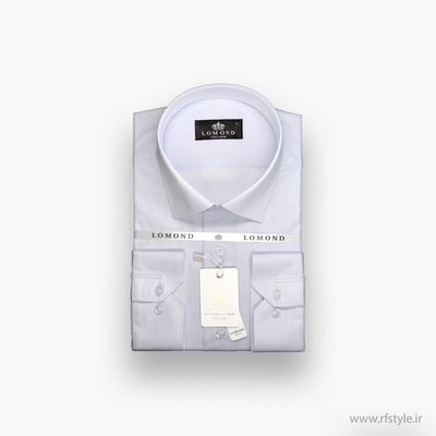 پیراهن مردانه راه‌راه ریز آبی-سفید-صورتی پارچه آرو