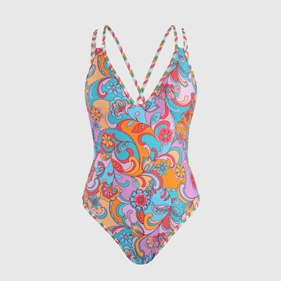 مایو یک تکه زنانه اورجینال برند کاپشی گل گلی