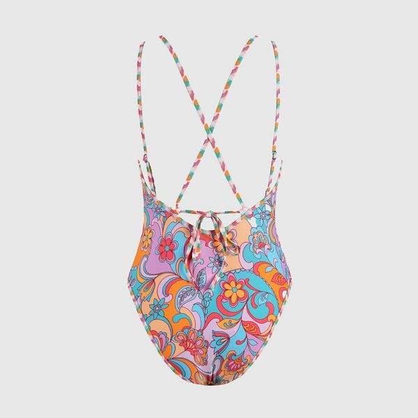 مایو یک تکه زنانه اورجینال برند کاپشی گل گلی