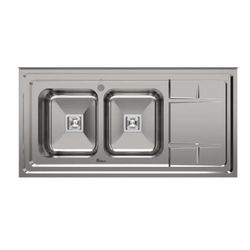 سینک ظرفشویی استیل روکار دو لگنه بیمکث مدل 926