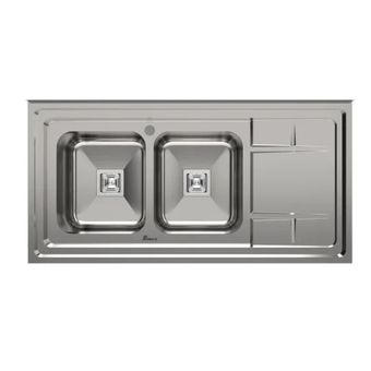 سینک ظرفشویی استیل روکار دو لگنه بیمکث مدل 926