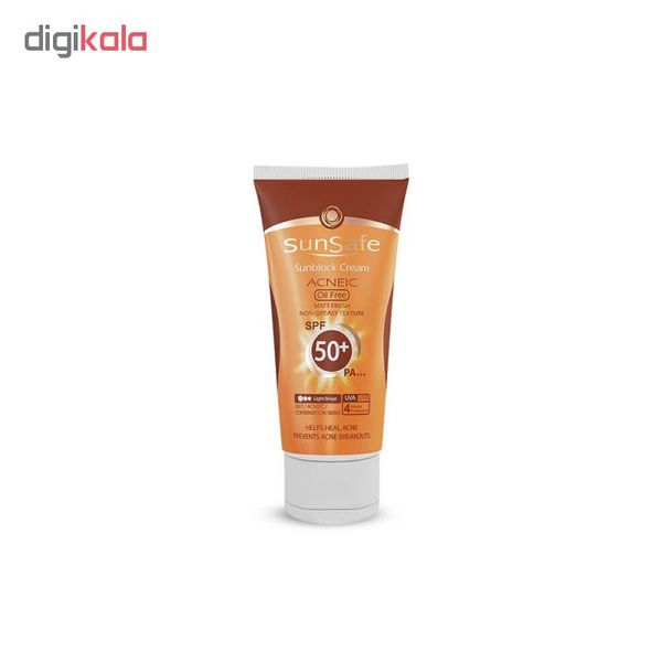 کرم ضد آفتاب سان سیف سری Acneic رنگی طبیعی مدل Mat Finish spf 50 حجم 75 میلی لیتر