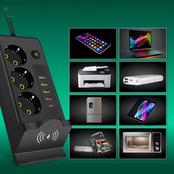 چندراهی برق و محافظ ولتاژ هوشمند ، مگ سیف دار POWER-SOCKET Wireless