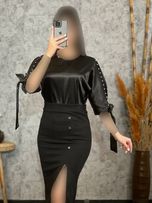 شومیز ساتن آستین مروارید 1208
