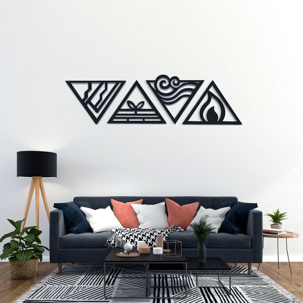 استیکر آرتافرین مدل عناصر چهارگانه طرح مثلث مجموعه 4 عددی