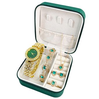 ست ساعت مچی عقربه‌ای کوارتز و ست زیورآلات زنانه مدل 439-3 G