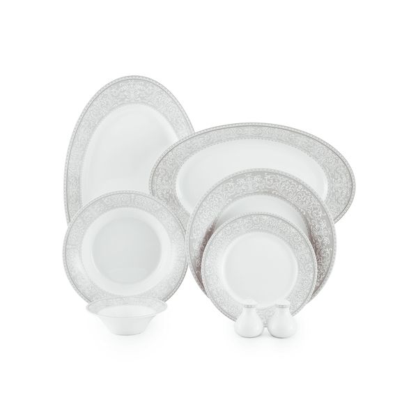 سرویس چینی 35 پارچه غذاخوری چینی زرین ایران طرح شهرزاد مدل ورونا درجه عالی