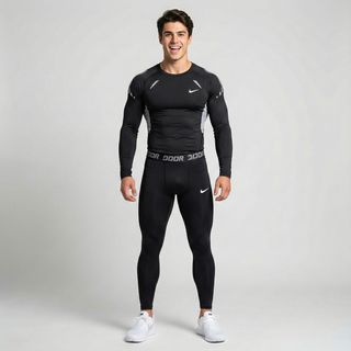 ست تی‌شرت آستین بلند و لگینگ ورزشی مردانه مدل Winter Run