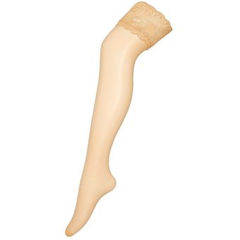 جوراب ساق بلند زنانه مدل گیپور رنگ کرم