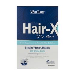 قرص مکمل تقویت مو و جلوگیری از ریزش ویوا تون مدل Hair-X آقایان بسته 60 عددی با ویتامینهای C، E و گروه B برای حفظ رنگ و سلا*114