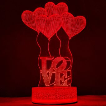 چراغ خواب سه بعدی مدل Love ولنتاین