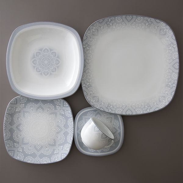 سرویس غذاخوری 73 پارچه 12 نفر چینی زرین ایران مدل کواترو ادلین درجه یک