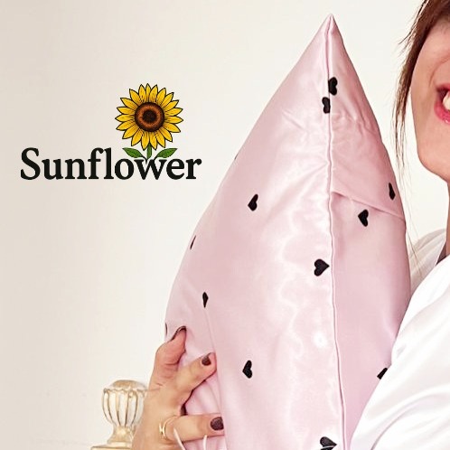 رو بالشی ساتن طرح قلب صورتی لوکس