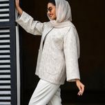 مانتو کتی گیپور رنگ کرم