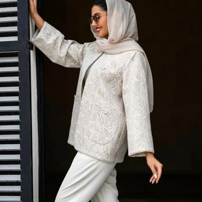 مانتو کتی گیپور رنگ کرم