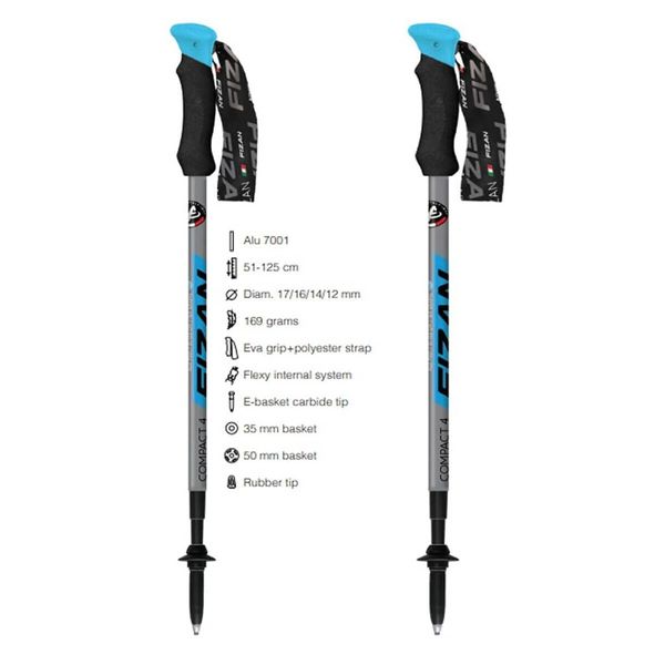 عصای کوهنوردی فیزان مدل Compact 4 بسته دو عددی