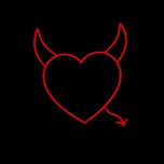 چراغ نئونی دیواری طرح قلب شاخ دار*976