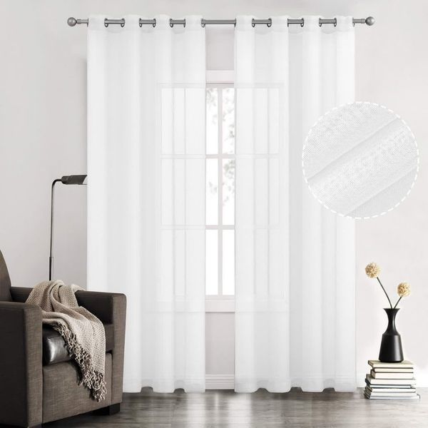 پرده تیکو دکو مدل کتان تور سایز 140x280 سانتی متر