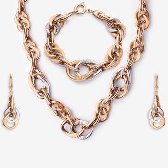 نیم ست طلا 18 عیار زنانه جواهری راز مدل هالو