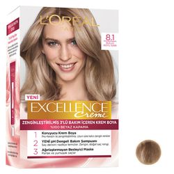 کیت رنگ مو لوره-al مدل Excellence شماره 8.1 حجم 48 میلی لیتر رنگ دودی بلوند(ترکیه)(ارسال فوری)
