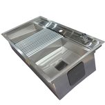 سینک ظرفشویی استیل توکار دو لگنه میکس پلاس مدل D104