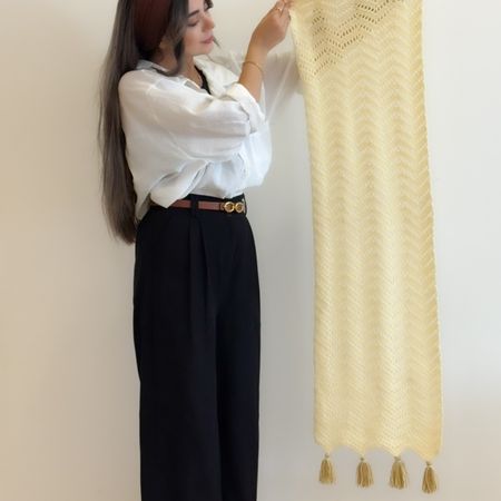 رانر دستبافت شاهو مدل Brumelle