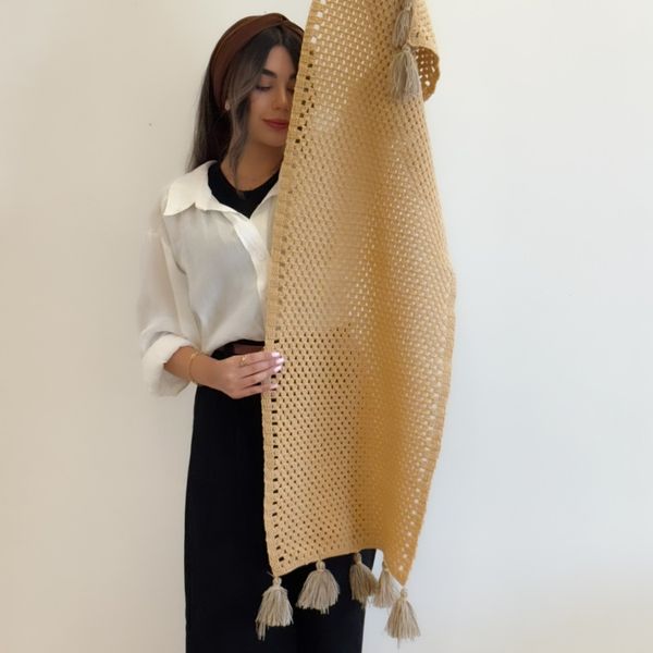 ست رانر و زیر بشقابی دستبافت شاهو مدل Silmoria