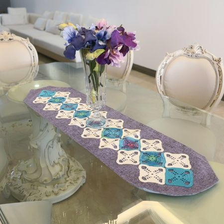 رانر دستبافت شاهو مدل Lavendria