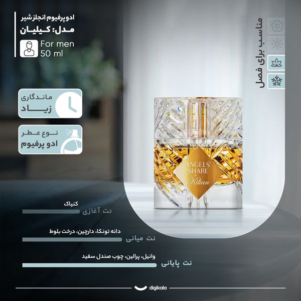 ادو پرفیوم مردانه انجلز شیر مدل کیلیان با رایحه گرم حجم 50 میلی لیتر