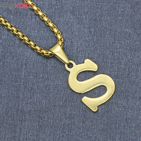 گردنبند مردانه طرح حرف S کد h05