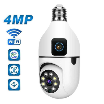 بهترین دوربین مدار بسته خانگی v380 pro ( بدون نیاز به سیم کشی) ( دوربین لامپی دو لنزه)