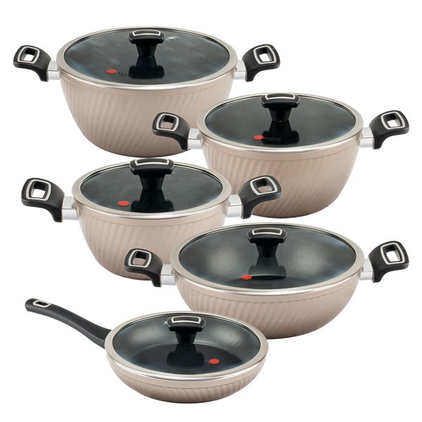 سرویس قابلمه و تابه گرانیت 10 پارچه ام جی اس مدل ماینز فورج کد 002