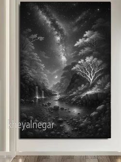 تابلوی سیاه سفید/ سفر به دنیای آرامش شب 🌌کد S2