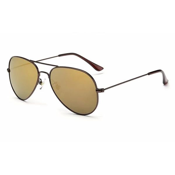 عینک آفتابی فرم خاص مدل P-3025 Polarized Gold Coffee Mirror
