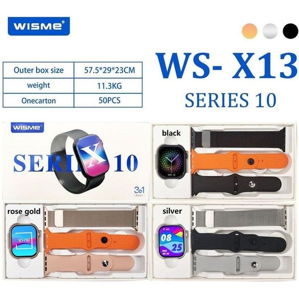 ساعت هوشمند برند ویسمی مدل WS-X13 دارای قابلیت های کنترل موسیقی، شمارنده ضربان قلب، گام شمار، مکالمه از طریق بلوتوث، پشتیبانی از