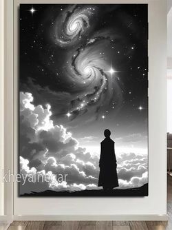 تابلوی سیاه سفید/ سفر خیال کهکشان‌ها و ماورای آن 🌌کد S5