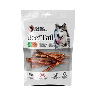 تشویقی سگ هاپومیل مدل دم گاو Beef Tail S وزن 100 گرم