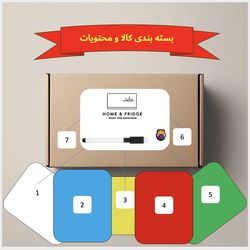 وایت برد مغناطیسی منعطف هوم اندفریج مدل رویخچالی طرح 7 سایز 8x10 سانتیمتر به همراه مگنت و ماژیک مجموعه 7 عددی